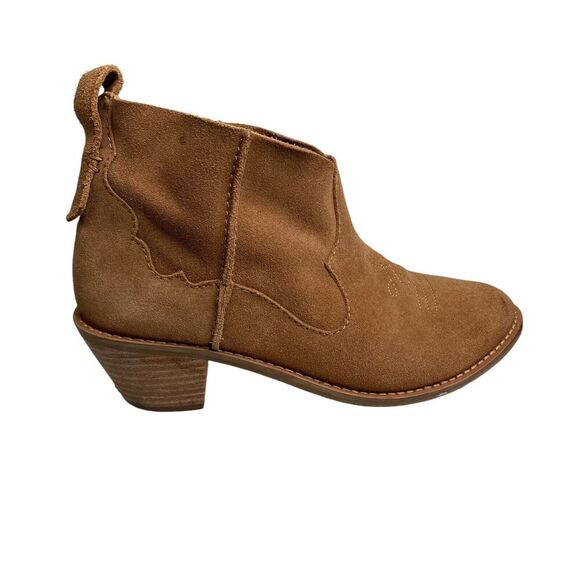 Kelsi Dagger Women’s Brooklyn Kamper Brown Suede Chunky Heel Boho Booties Sz 7 - Picture 1 of 3
